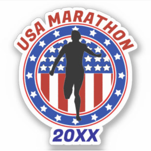 USA Patriotic MARATHON / RELAY RUN Sticker