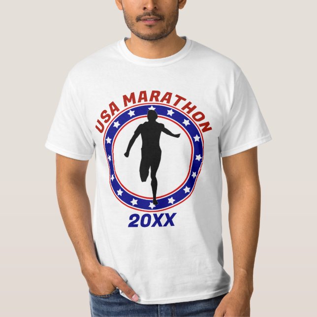 USA Patriotic MARATHON / RELAY RUN T-Shirt (Front)