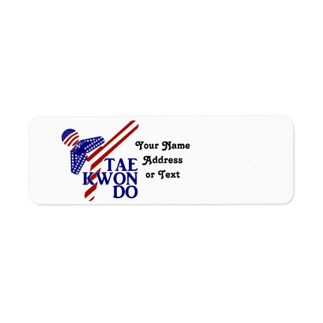 USA Patriotic Martial Arts TAEKWONDO  Label (Front)