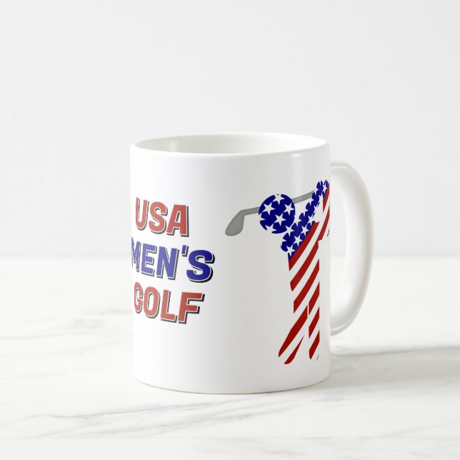 USA Patriotic Men's Golf Coffee Mug (Front Right)