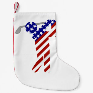 USA Patriotic MEN'S GOLF Small Christmas Stocking