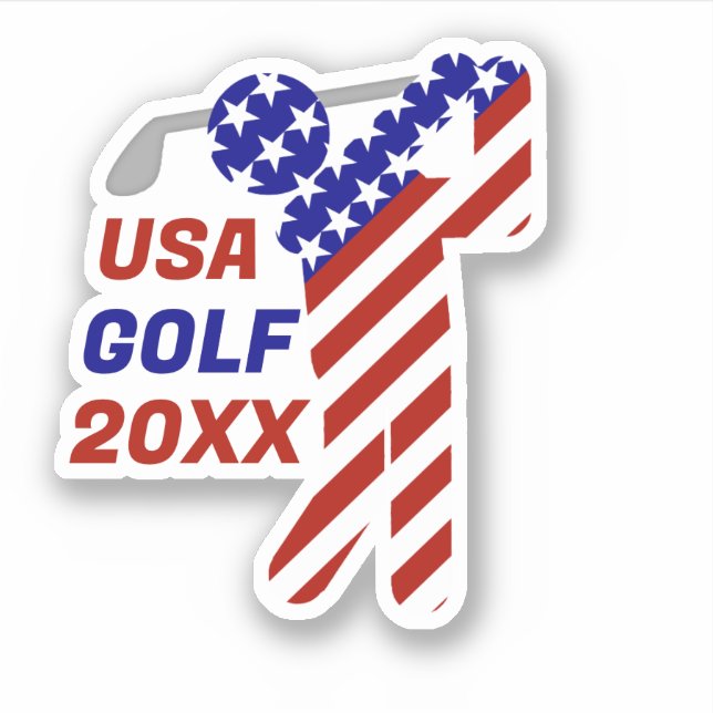 USA Patriotic MEN'S GOLF Sticker (Front)