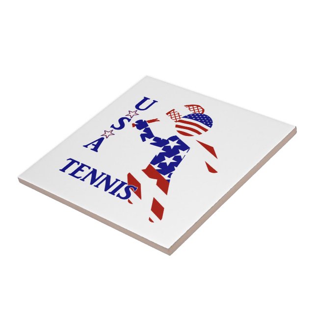USA Patriotic MEN'S TENNIS Ceramic Tile (Side)