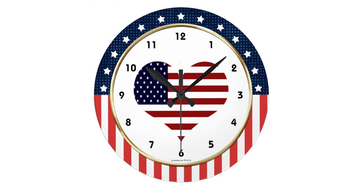 USA Patriotic Military Heart Wall Clock | Zazzle.com