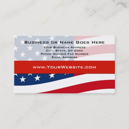USA Patriotic Modern Waving Flag Business Cards