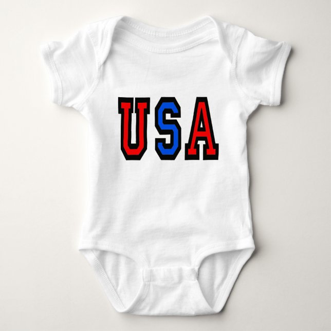 USA Patriotic Onsie Baby Bodysuit (Front)