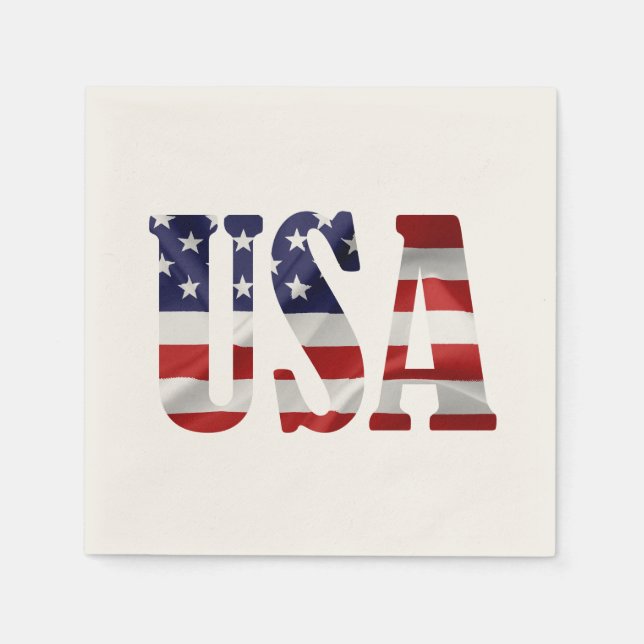 USA Patriotic Paper Napkins (Front)