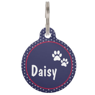 USA Patriotic Paw Pet ID Tag