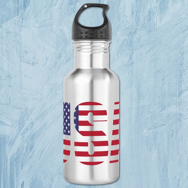USA Patriotic Personalized 18oz.  Stainless Steel Water Bottle (Creator Uploaded)