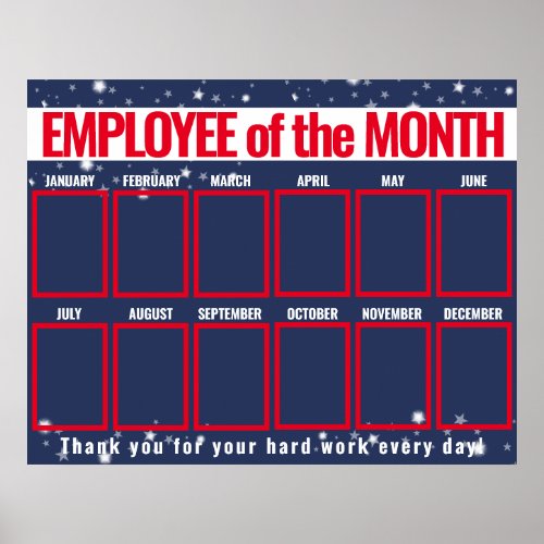  USA patriotic photo employee of the month display Poster