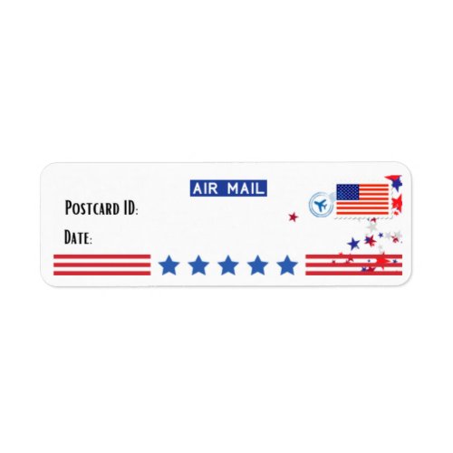 USA Patriotic Postcrossing Postcard ID Labels