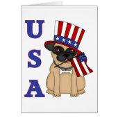 USA Patriotic Pug with Flag (Front)