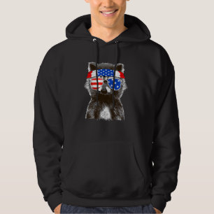 Usa Patriotic Raccoon Trash Panda 4th Of July Men  Hoodie