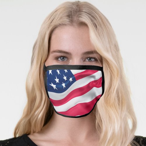  USA Patriotic  Red White Blue American Flag Face Mask