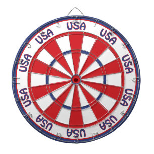 USA Patriotic Red, White, Blue Dart Board