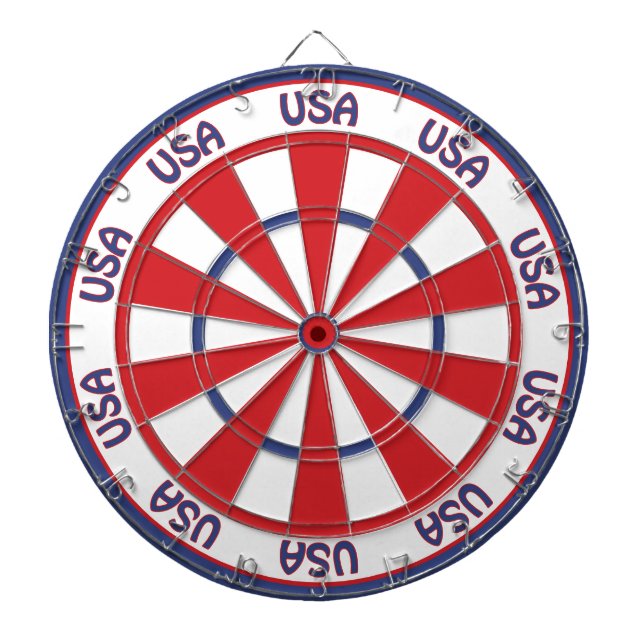 USA Patriotic Red, White, Blue Dart Board (Front)