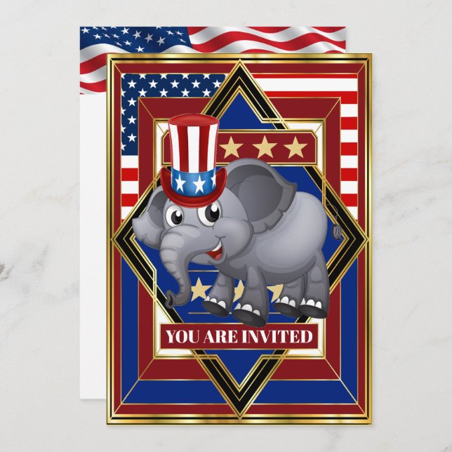 USA Patriotic Republican Invitation (Front/Back)