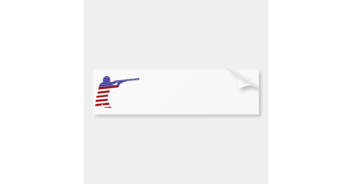 USA Patriotic Rifle Shooting Bumper Sticker | Zazzle