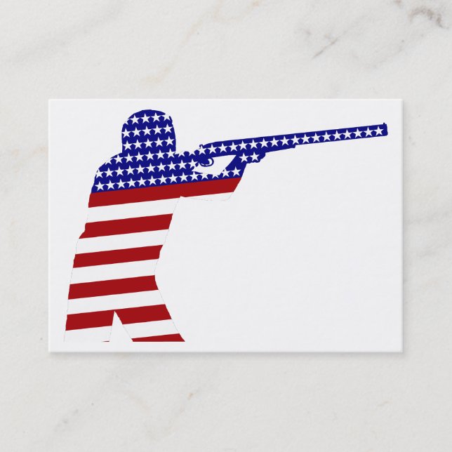 USA Patriotic Rifle Shooting Business Card (Front)