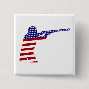 USA Patriotic Rifle Shooting Pinback Button