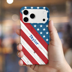 USA Patriotic Rustic Stars Stripes American Flag iPhone 17 Pro Max Case