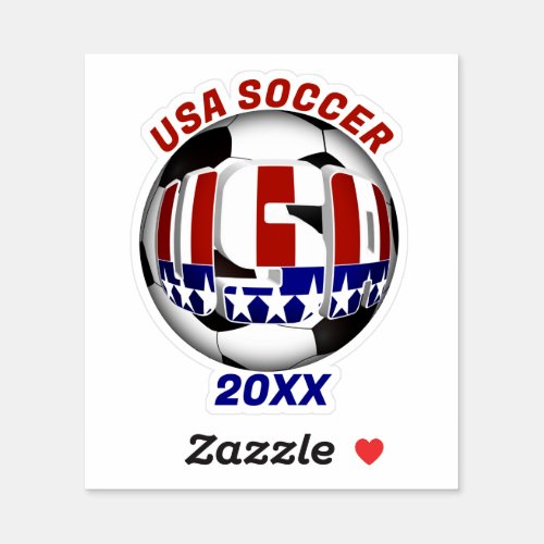 USA Patriotic SOCCER Sports Sticker