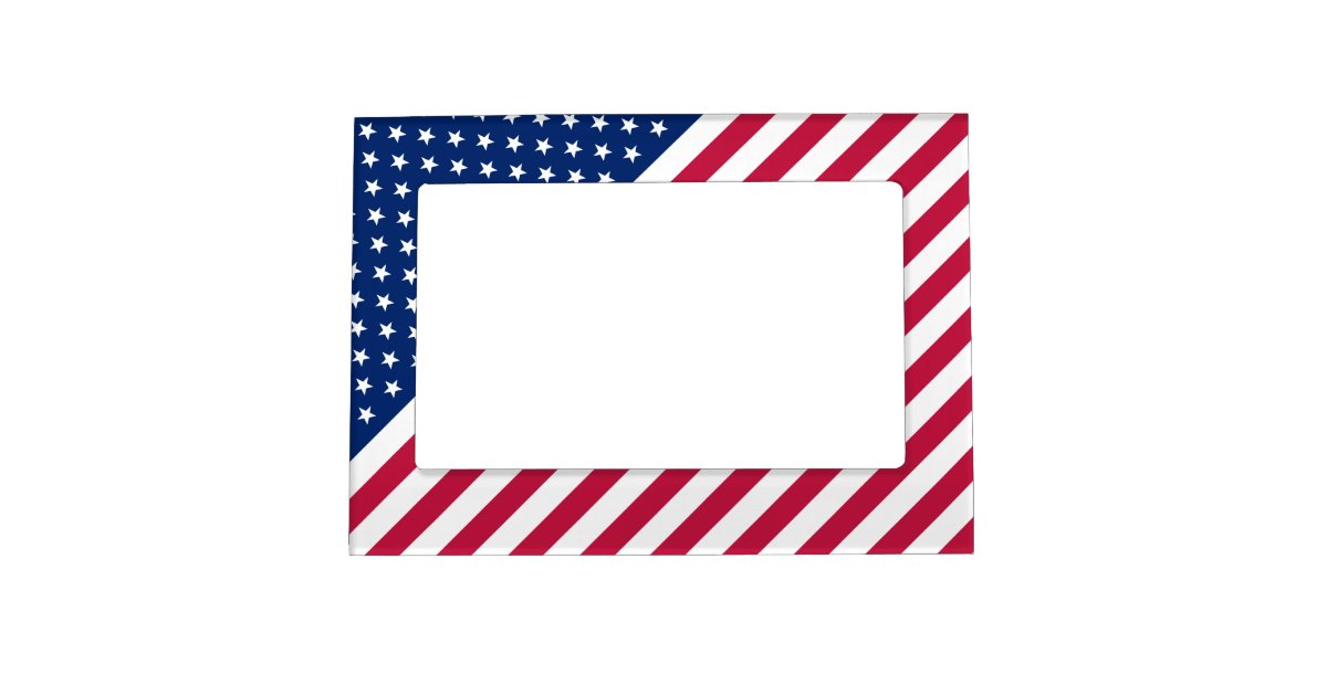 Usa Patriotic Stars Stripes Magnetic Photo Frame Zazzle Com