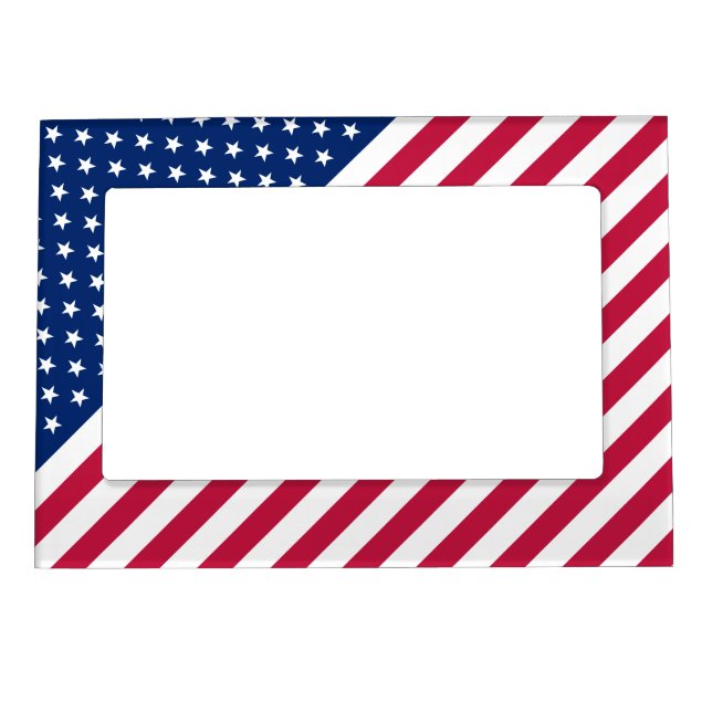 USA Patriotic Stars Stripes Magnetic Photo Frame (Front)