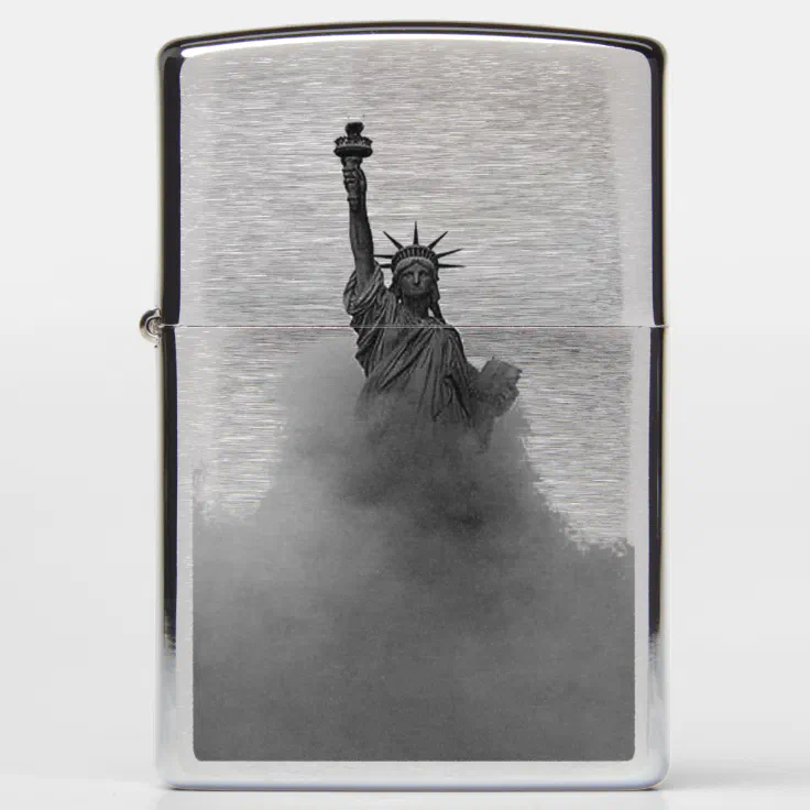 USA Patriotic Statue Of Liberty NYC B&W July 4th Zippo Lighter Zazzle