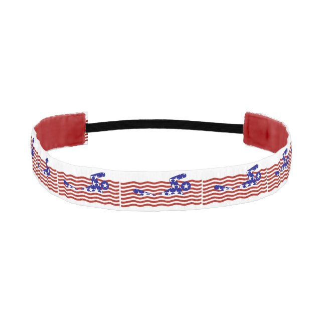 USA Patriotic Swimming Sports Athletic Headband (Front)