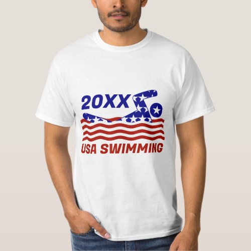 USA Patriotic Swimming Sports T_Shirt