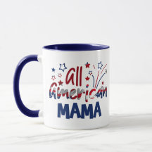 USA Patriotic, USA Flag All American Mom Gift Mug