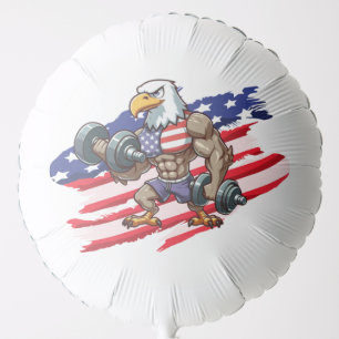 USA/patriotic weightlifting bald eagle Balloon