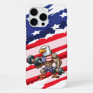 USA/patriotic weightlifting bald eagle iPhone 16 Pro Max Case