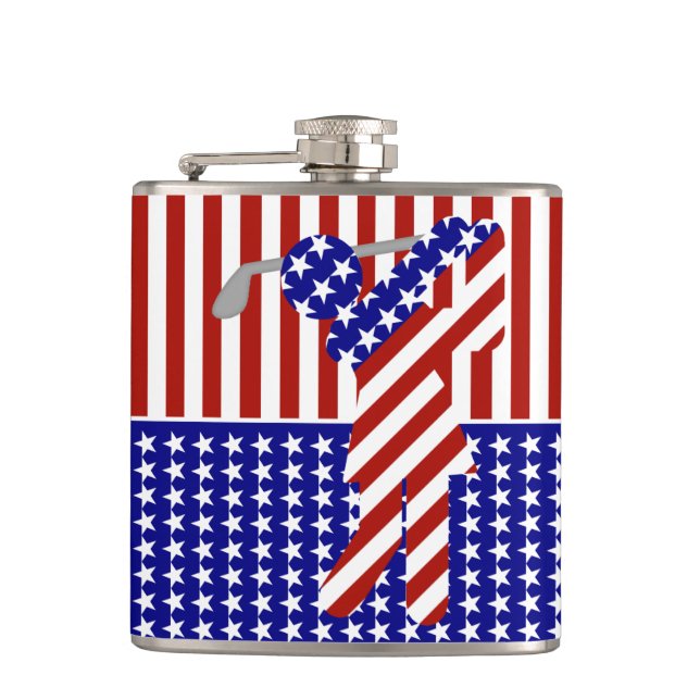 USA Patriotic WOMEN'S GOLF Flask (Front)