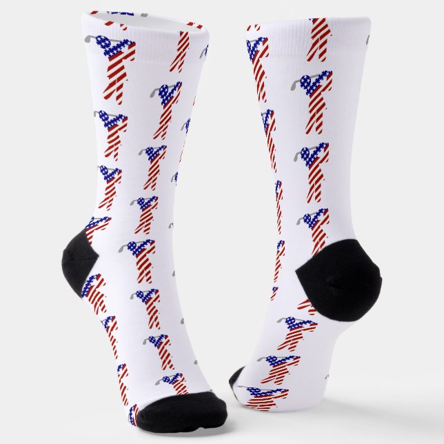 USA Patriotic WOMEN'S GOLF Socks (Angled)