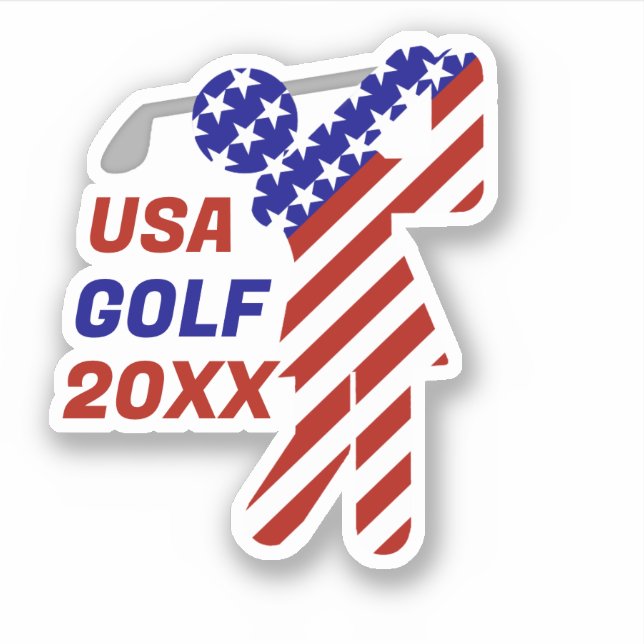 USA Patriotic WOMEN'S GOLF Sticker (Front)