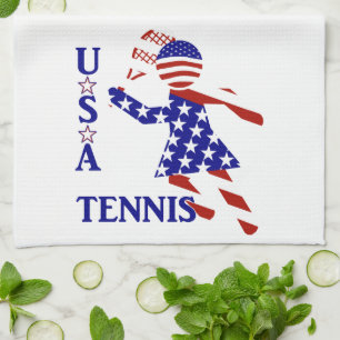 USA Patriotic WOMEN'S TENNIS Kitchen Towel