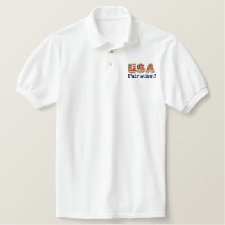USA Patriotism Logo W1 Embroidered Polo Shirt