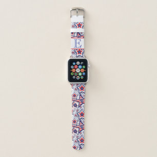 USA pattern, with monogram  Pickleball   Apple Watch Band