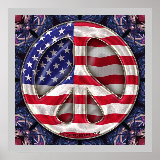 USA Peace Flag Art Poster (Front)
