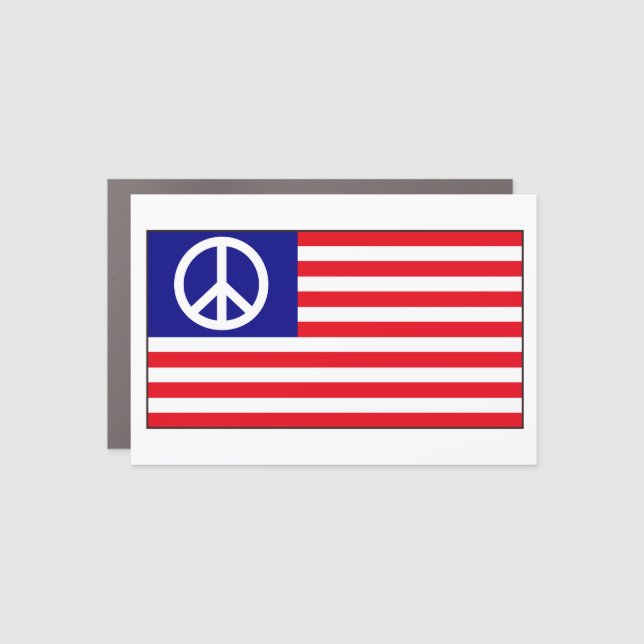 USA Peace Flag Car Magnet (Front)