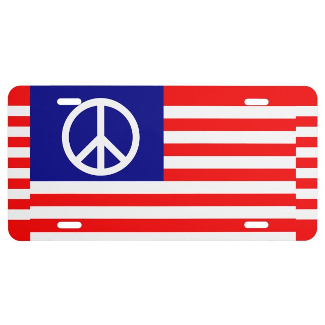 USA Peace Flag for Display License Plate (Front)