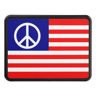 USA Peace Flag for Hitch Trailer Hitch Cover