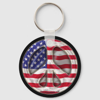 USA Peace Flag Keychain