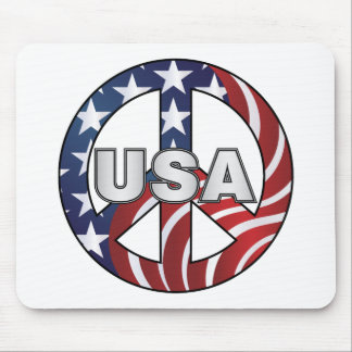 USA Peace Sign Mouse Pad