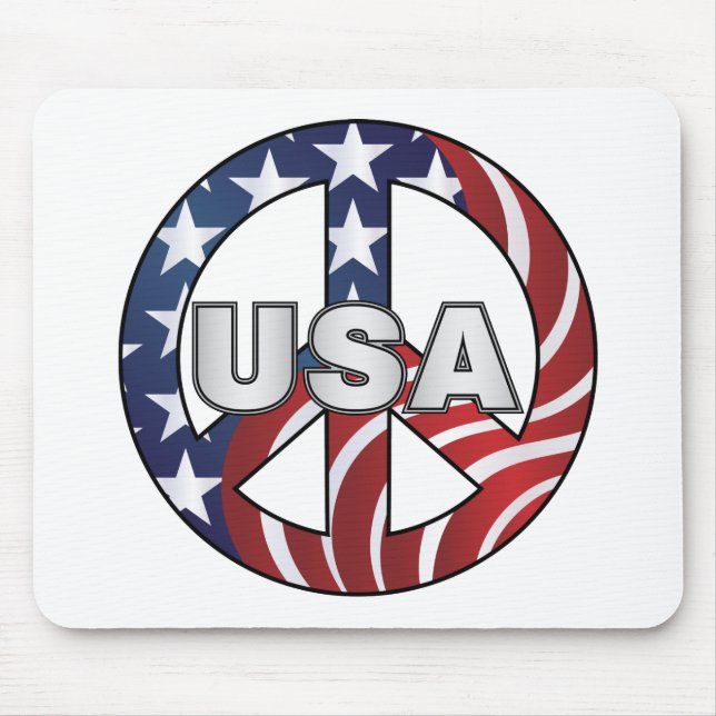 USA Peace Sign Mouse Pad (Front)