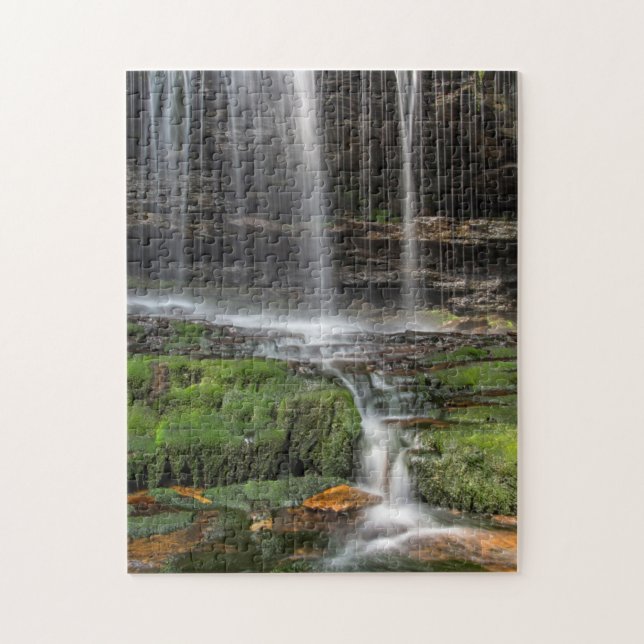 USA, Pennsylvania, Benton. Delicate Waterfall Jigsaw Puzzle (Vertical)