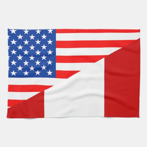 usa peru country half flag america symbol kitchen towel