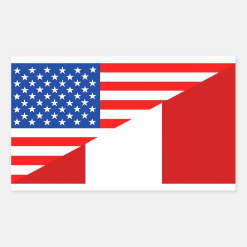 usa peru country half flag america symbol rectangular sticker